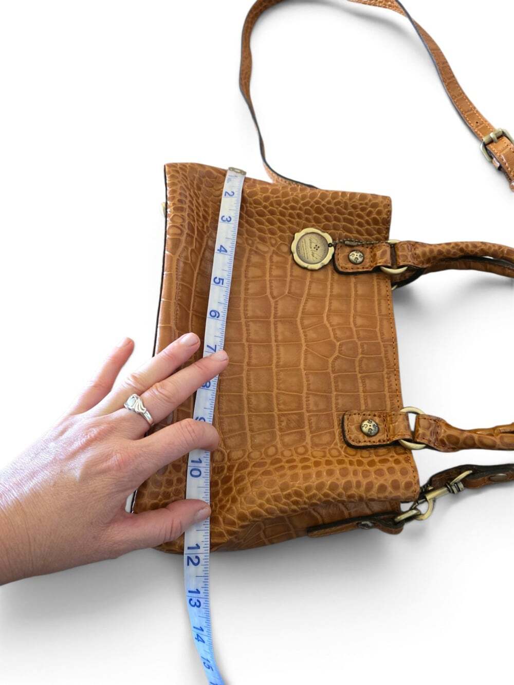 Patricia Nash Norcia Medium Satchel Croc Embossed Leather 10th Anniversary Bag - Picture 14 of 15